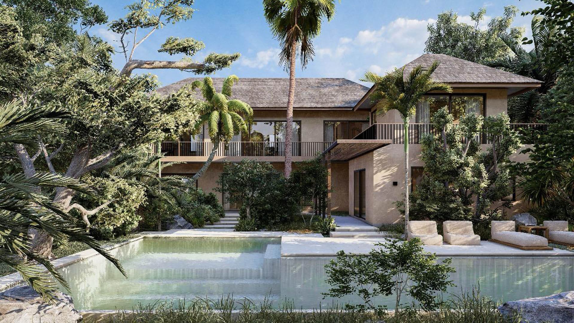 A rendering of sports academy in Bali