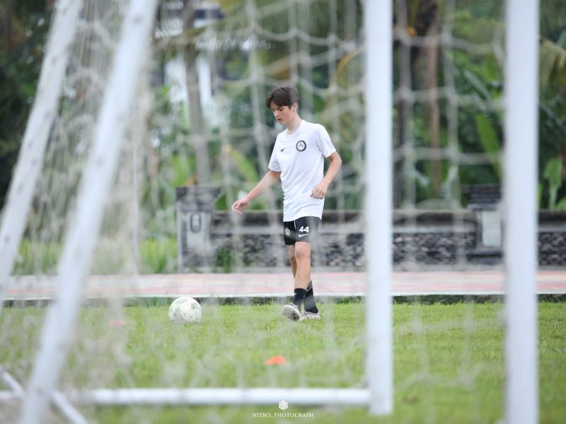 Youth soccer player post training